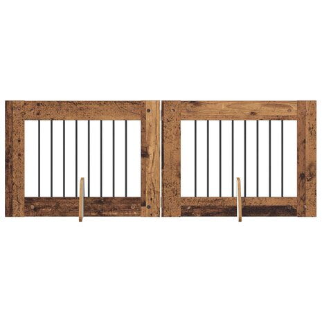 Hondenhekje met standaards 2 pcs Oud hout 80 x 60 cm 2