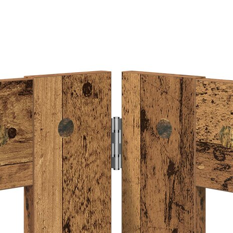 Hondenhekje met standaards 2 pcs Oud hout 80 x 60 cm 6