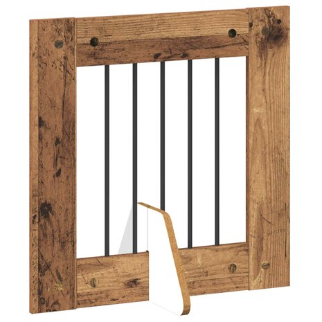 Hondenhekje met standaards 4 pcs Oud hout 60 x 60 cm 5