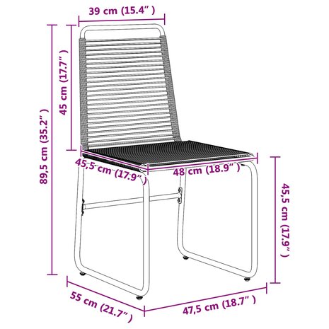 Tuinstoelen 2 pcs Zwart 48 x 55 x 89,5 cm Rattan 10