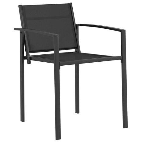Tuinstoelen 2 pcs Zwart en Anthraciet 53,5 x 59 x 77 cm 3
