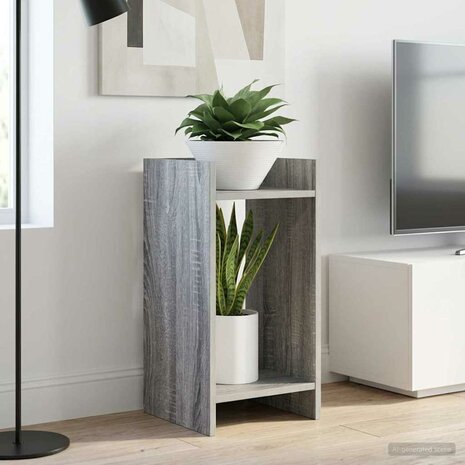 Plantenstandaard met plank Grijze Sonoma 30 x 30 x 60 cm 1