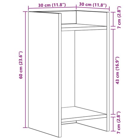 Plantenstandaard Oudhout 30 x 30 x 60 cm Geconstrueerd hout 8