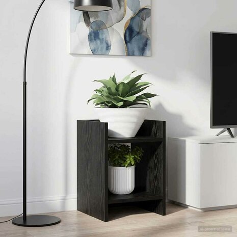 Plantenstandaard Zwarte Eik 30 x 30 x 40 cm Geconstrueerd hout 1