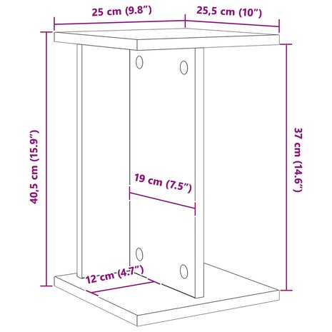 Plantenstandaard Wit 25 x 25,5 x 40,5 cm Geconstrueerd hout 8