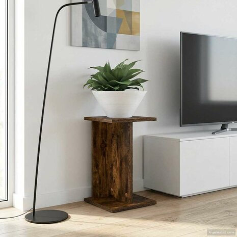 Plantenstandaard 2 pcs Gerookte Eik 25 x 25,5 x 40,5 cm 1