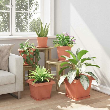 Plantenpotten 6 pcs Baksteenrood 28,5 x 28,5 x 22 cm Kunststof 4