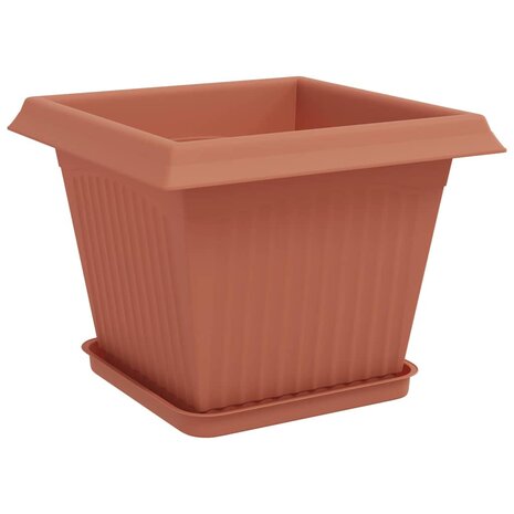 Plantenpotten 6 pcs Baksteenrood 28,5 x 28,5 x 22 cm Kunststof 5