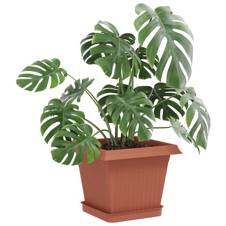 Plantenpotten 24 pcs Baksteenrood 16 x 16 x 14 cm Kunststof 3