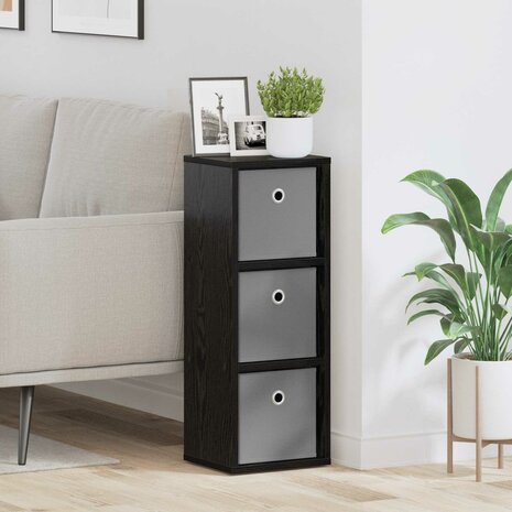 Dressoir met lade Zwart Eiken 25,5 x 22 x 69,5 cm 1