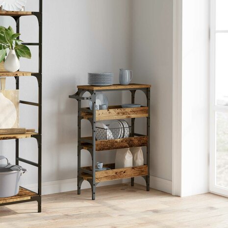 Keukentrolley Oud Hout 53 x 20 x 76 cm Bewerkt hout 4
