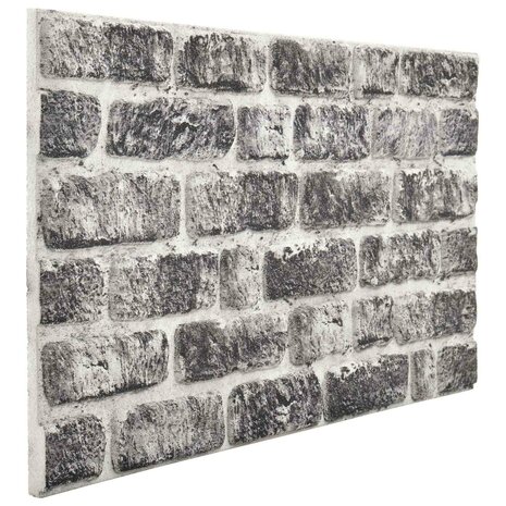 Wandpanelen 10 pcs Donkergrijs en Wit 100 x 50 cm EPS-schuim 1