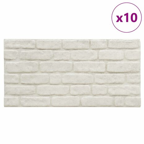 Wandpanelen 10 pcs Wit 100 x 50 cm EPS-schuim 2