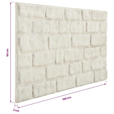 Wandpanelen 10 pcs Wit 100 x 50 cm EPS-schuim 5