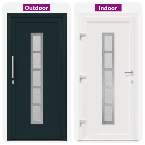 Voordeur Antracietkleurig 88 x 200 cm PVC 8