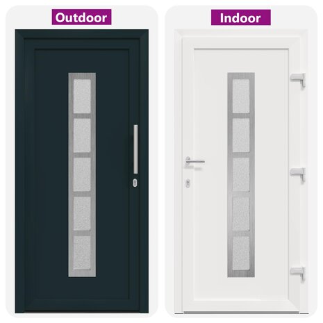 Voordeur Antracietkleurig 98 x 208 cm PVC 8