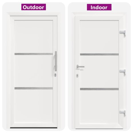 Voordeur Wit 88 x 200 cm PVC 8