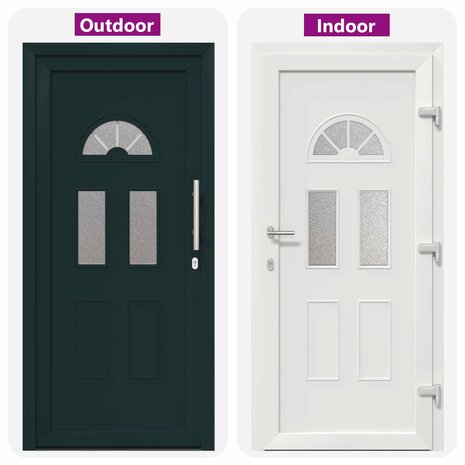 Voordeur Antracietkleurig 98 x 198 cm PVC 8