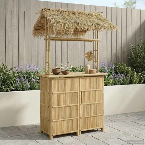 Buiten Bartafel Naturel 115 x 95 x 215 cm Bamboe 1