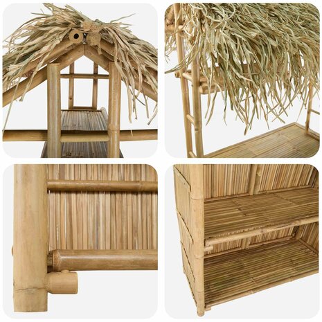 Buiten Bartafel Naturel 115 x 95 x 215 cm Bamboe 6