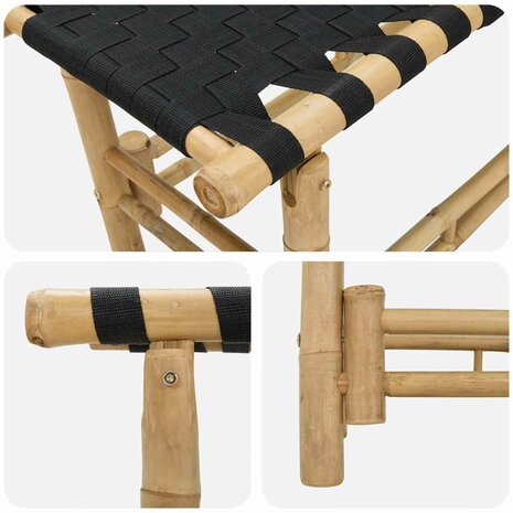 Tuinbank Naturel 80 x 38 x 40 cm Bamboe 5