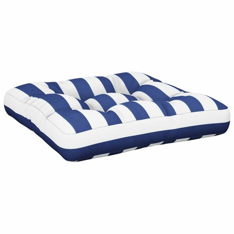 Palletkussen gestreept 58x58x10 cm oxford stof blauw en wit 2