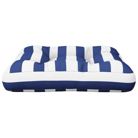 Palletkussen gestreept 58x58x10 cm oxford stof blauw en wit 4