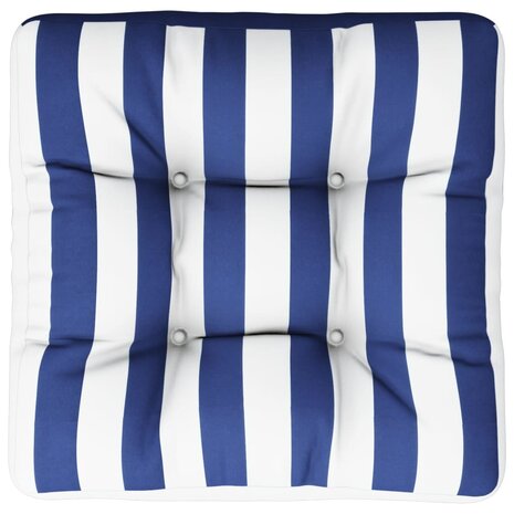Palletkussen gestreept 58x58x10 cm oxford stof blauw en wit 6