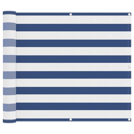 Balkonscherm Blauw en Wit 100 x 200 cm Oxford Stof 2