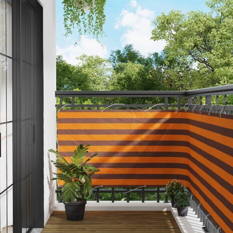 Balkonscherm Oranje en Bruin 100 x 200 cm Oxford Stof 1