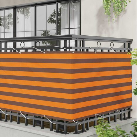 Balkonscherm Oranje en Bruin 100 x 200 cm Oxford Stof 3