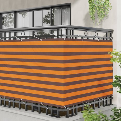 Balkonscherm Oranje en Bruin 110 x 200 cm Oxford Stof 3