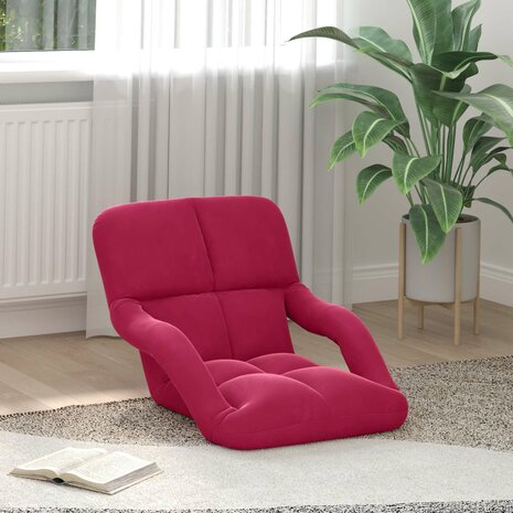 Vloerstoel Wijnrood 58 x 62 x 58 cm Fluweel 1