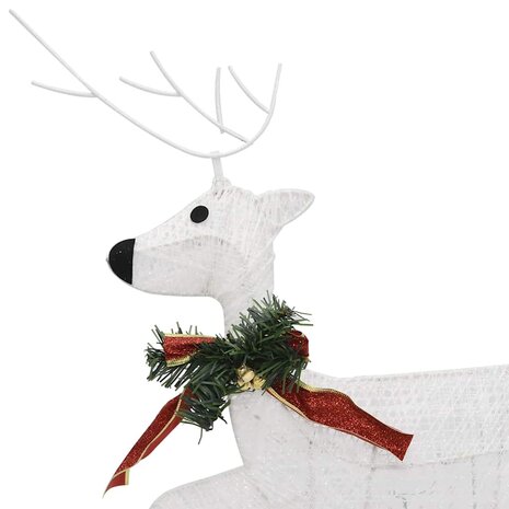 Kerstdecoratie rendieren en slee 60 LED's wit 7
