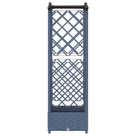 Verhoogde tuinbak met Trellis en Dak Grijs 124 x 40 x 126 cm PP 4