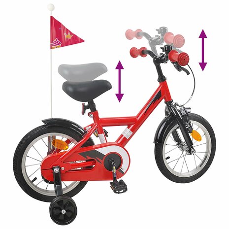 Kinderfiets 12 Inch voor 2-4 jaar oud Rood 7