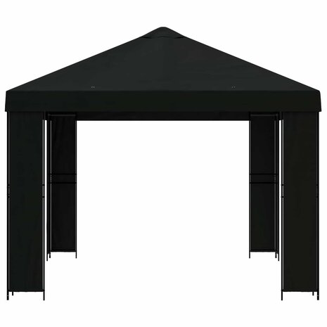 Prieel 4 &times; 3 m Zwart Polyester en staal 190 4