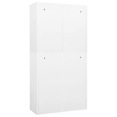 Kantoorkast 90x40x180 cm staal wit 5