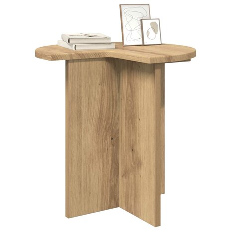 Bijzettafel Artisanaal eiken &Oslash; 39 x 38 cm Bewerkt hout 2
