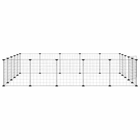 Vrijloophok met deur 20 panelen 35x35 cm staal zwart 5