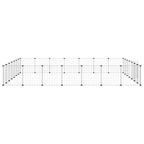 Vrijloophok met deur 28 panelen 35x35 cm staal zwart 5