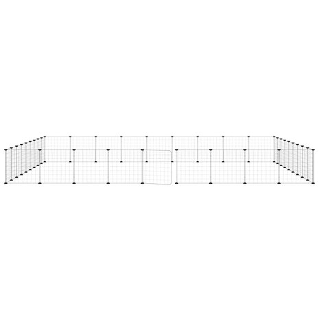 Vrijloophok met deur 36 panelen 35x35 cm staal zwart 4