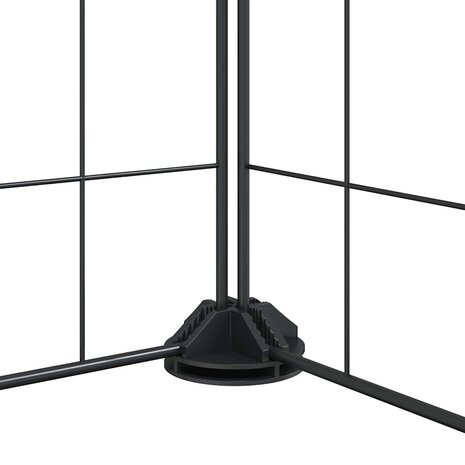 Vrijloophok met deur 36 panelen 35x35 cm staal zwart 7
