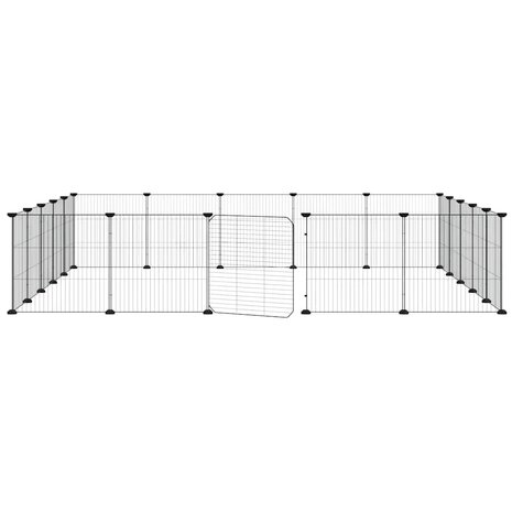 Vrijloophok met deur 20 panelen 35x35 cm staal zwart 4