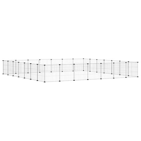 Vrijloophok met deur 28 panelen 35x35 cm staal zwart 6