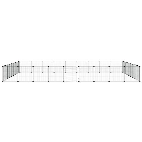 Vrijloophok met deur 36 panelen 35x35 cm staal zwart 4
