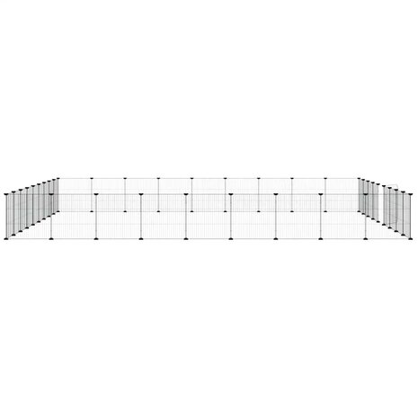 Vrijloophok met deur 36 panelen 35x35 cm staal zwart 5