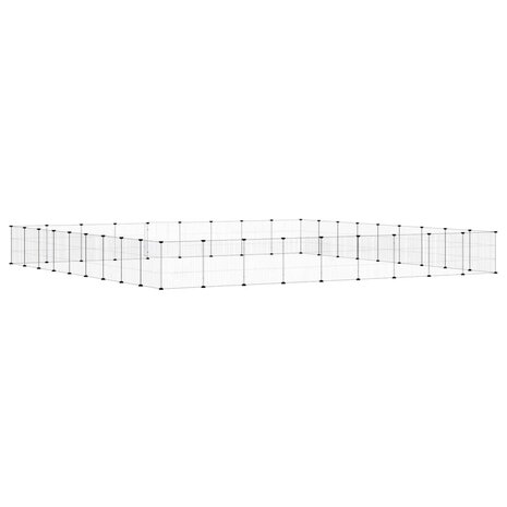 Vrijloophok met deur 36 panelen 35x35 cm staal zwart 6