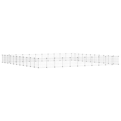 Vrijloophok met deur 44 panelen 35x35 cm staal zwart 5