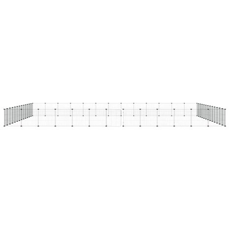 Vrijloophok met deur 52 panelen 35x35 cm staal zwart 4